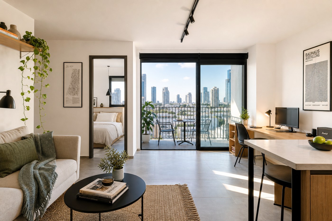 One-bedroom furnished apartment with balcony